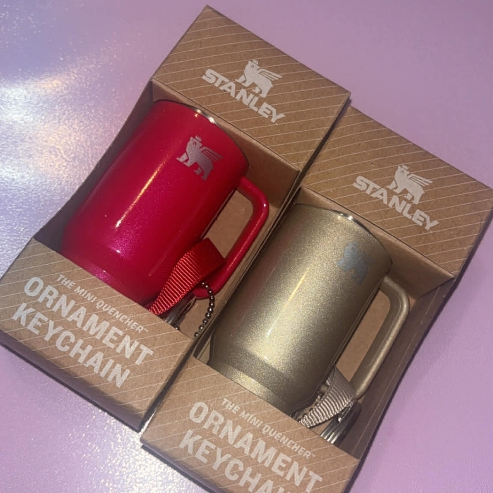 Stanley Red and Gold Mini Mug Keychains